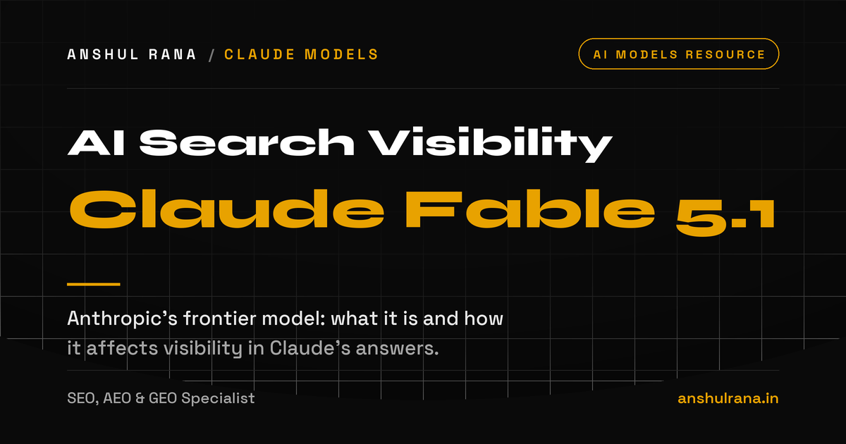 Claude Fable 5.1 explained for AI search visibility, by Anshul Rana
