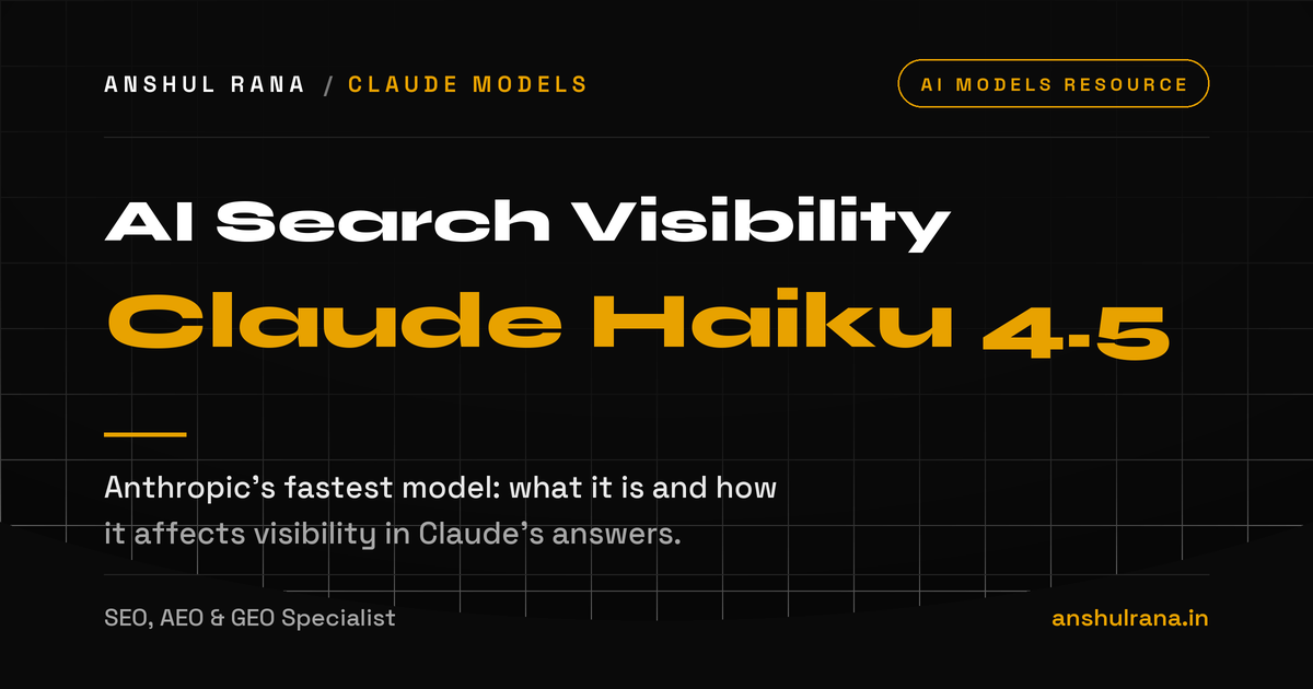 Claude Haiku 4.5 explained for AI search visibility, by Anshul Rana