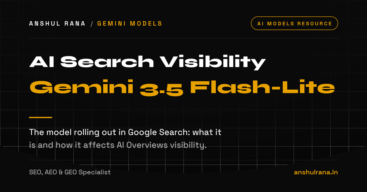 Gemini 3.5 Flash-Lite explained for AI search visibility, by Anshul Rana