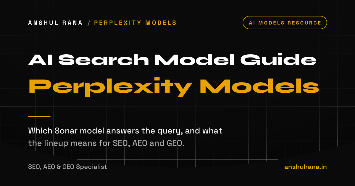 Perplexity models explained for AI search and SEO, by Anshul Rana