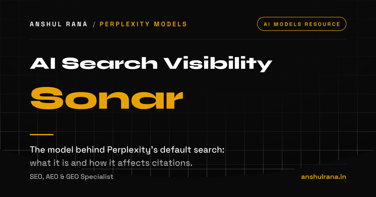 Sonar explained for AI search visibility, by Anshul Rana