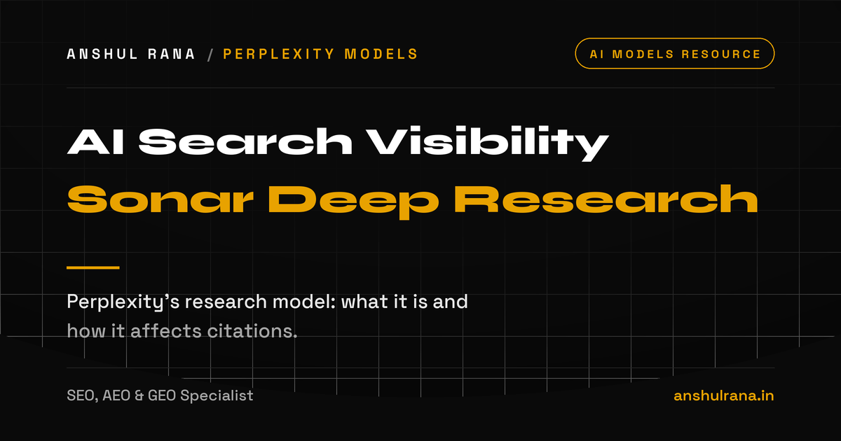 Sonar Deep Research explained for AI search visibility, by Anshul Rana