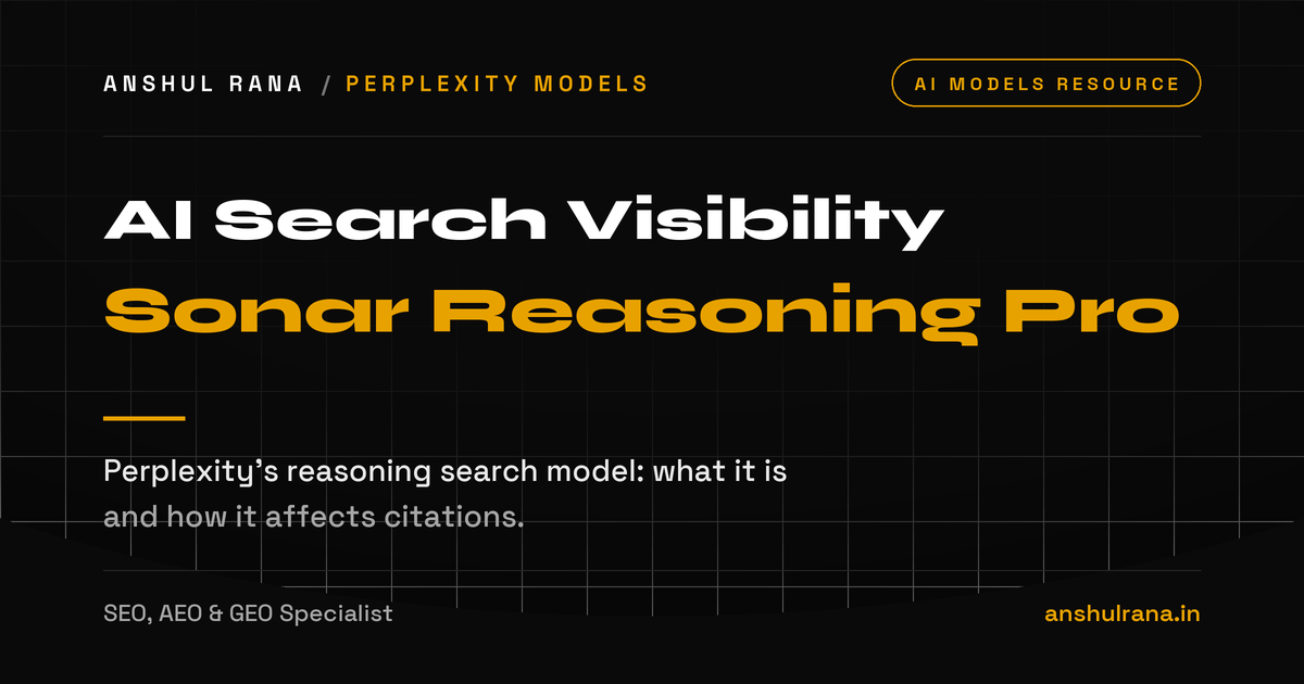 Sonar Reasoning Pro explained for AI search visibility, by Anshul Rana